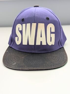 "SWAG" Adjustable Snapback Baseball Style Hat/Cap with Black Brim
